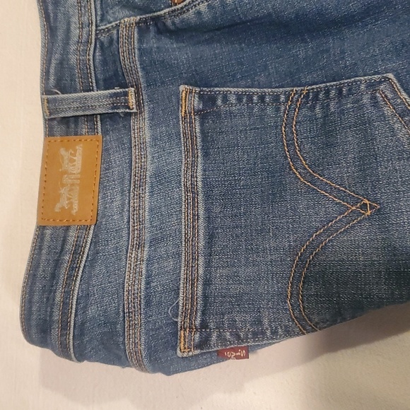 Levi’s 529 curvy boot cut UPCYCLED Flared Rainbow Insert Sz. 14S X 29 Blue Jeans - Picture 15 of 15